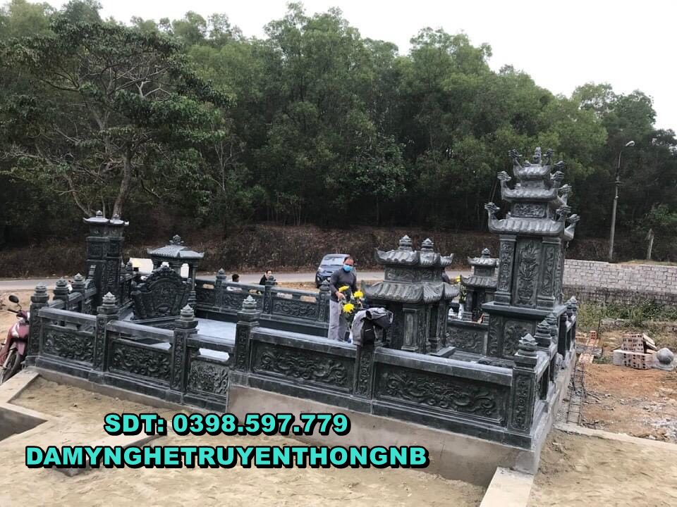 khu lăng mộ đá xanh rêu lắp đặt tại hải phòng 2023
