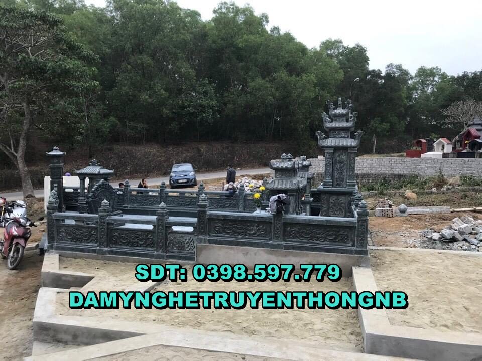 khu lăng mộ đá xanh rêu lắp đặt tại hải phòng 2023