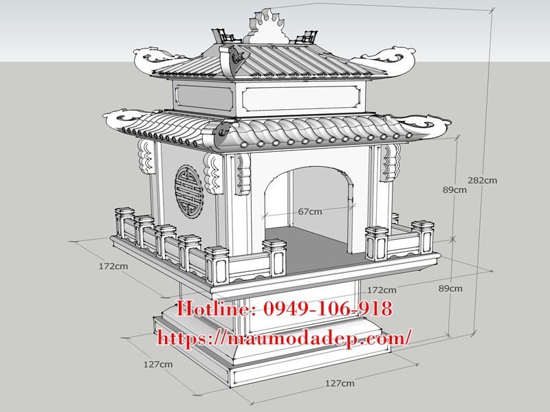 Xây miếu thờ Sơn Thần bằng đá tại Hoà Bình 2023