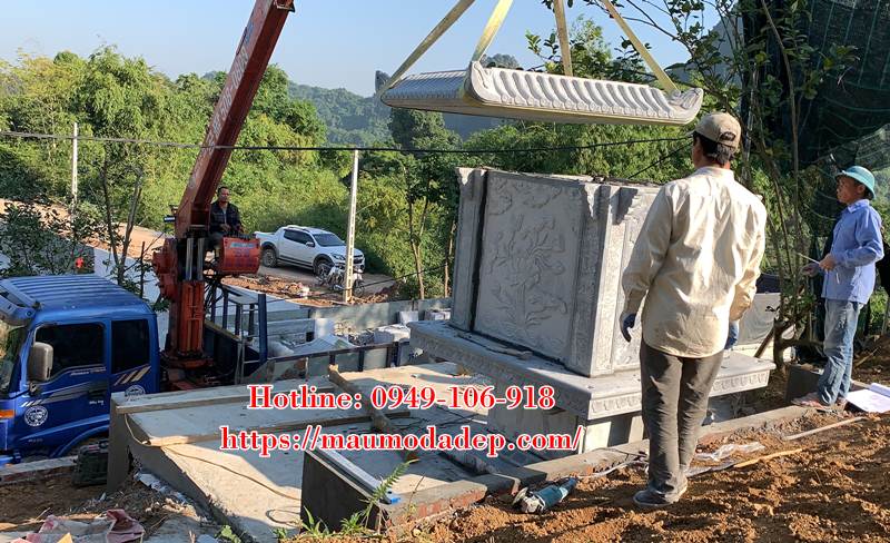 Xây miếu thờ Sơn Thần bằng đá tại Hoà Bình 2023