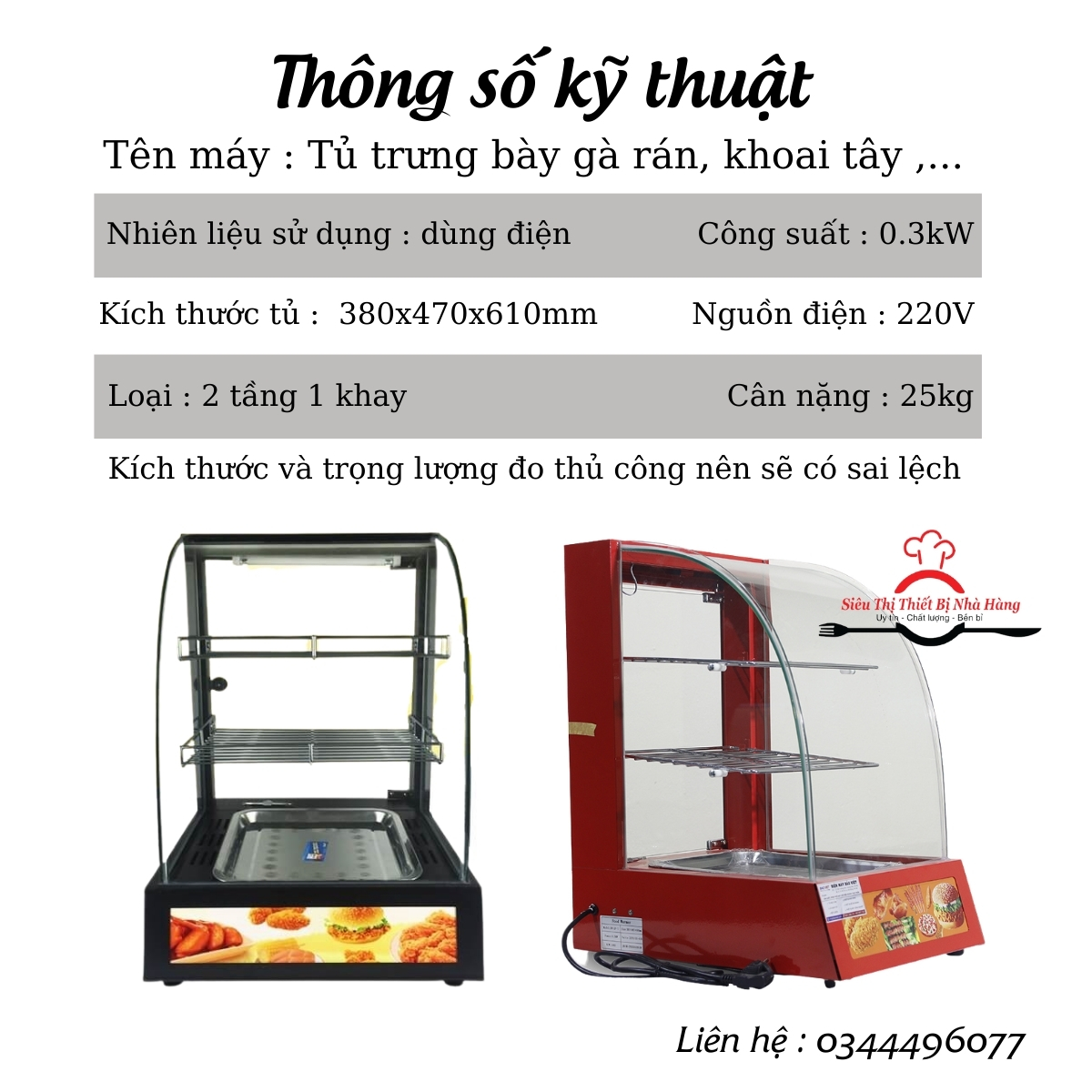 Tủ giữu nóng thực phẩm kính cong 1 khay-