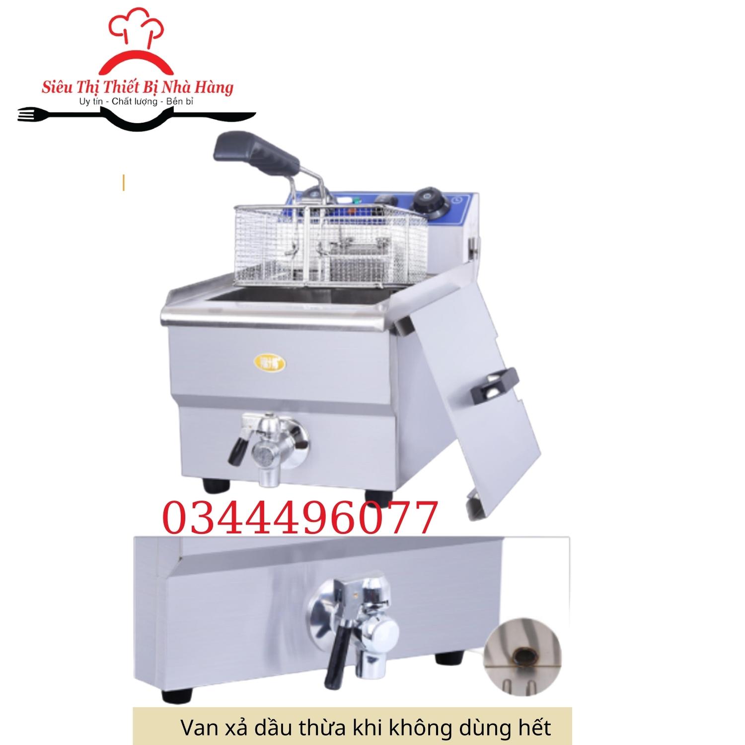 bếp chiên nhúng 12L WAILLAN siêu bền có van xả dầu