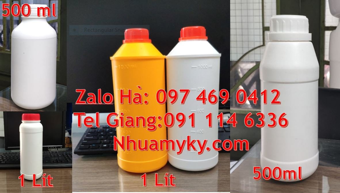 chai nhựa 500ml đựng hóa chất,chai nhựa 1l đựng dầu ăn,chai nhựa trắng
