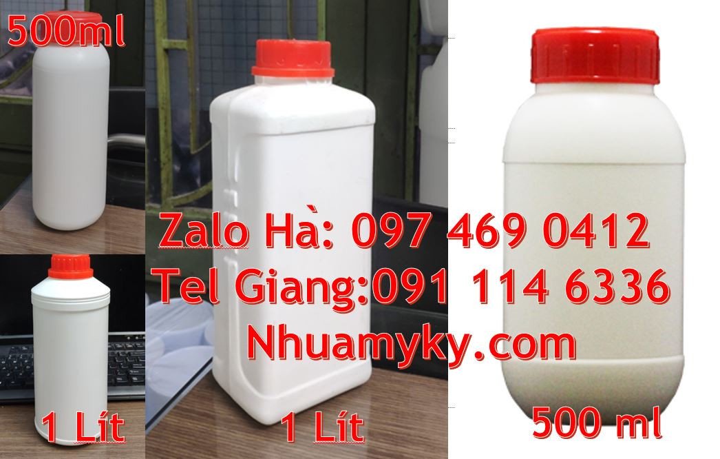 chai nhựa 500ml đựng hóa chất,chai nhựa 1l đựng dầu ăn,chai nhựa trắng