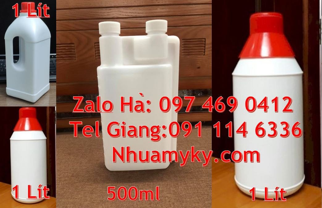 chai nhựa 500ml đựng hóa chất,chai nhựa 1l đựng dầu ăn,chai nhựa trắng