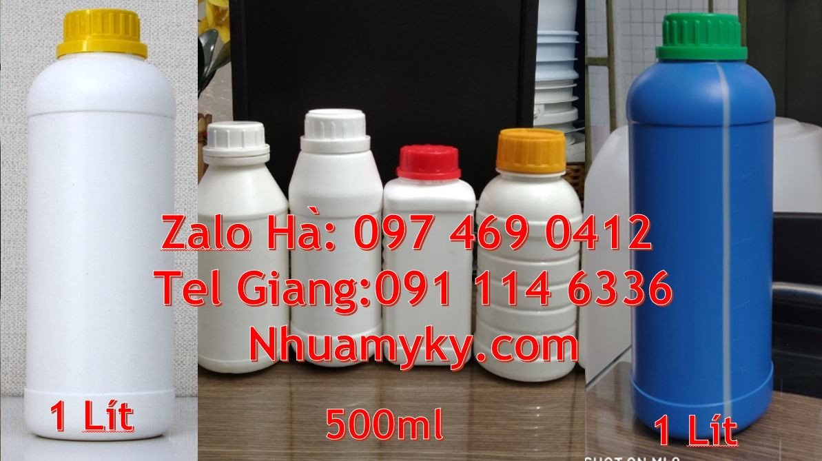 chai nhựa 500ml đựng hóa chất,chai nhựa 1l đựng dầu ăn,chai nhựa trắng