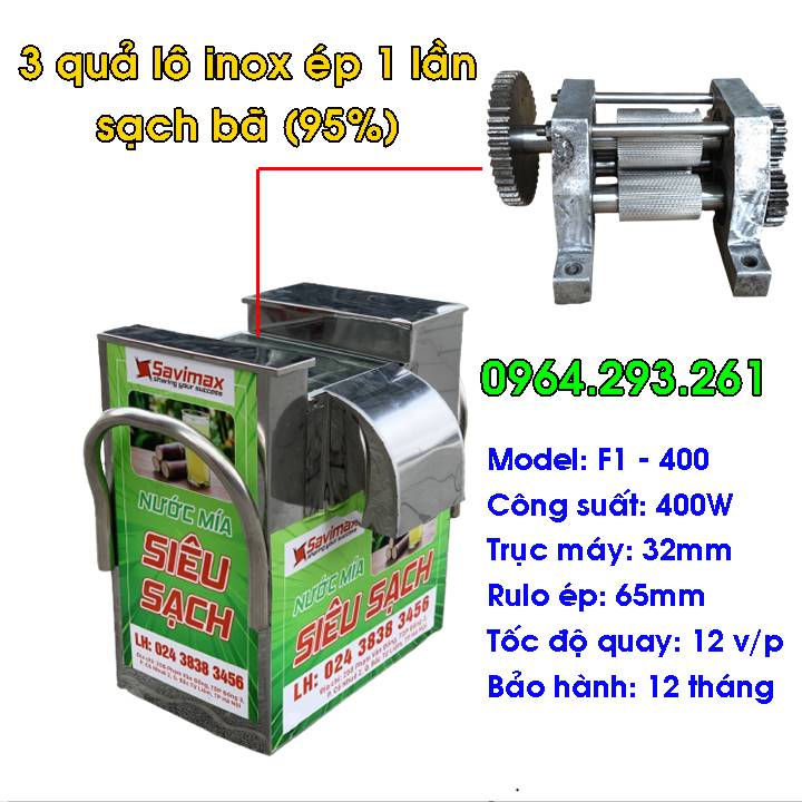 Máy ép nước mía mini để bàn siêu sạch, ép 1 lần 1 cây
