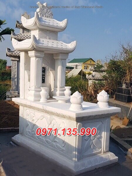 Mẫu mộ đá trắng đẹp bán tại TP HCM Sài Gòn - Mẫu  lăng mộ đá vàng đẹp