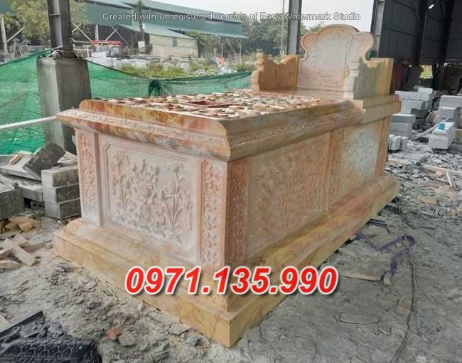 Mẫu mộ đá trắng đẹp bán tại TP HCM Sài Gòn - Mẫu  lăng mộ đá vàng đẹp