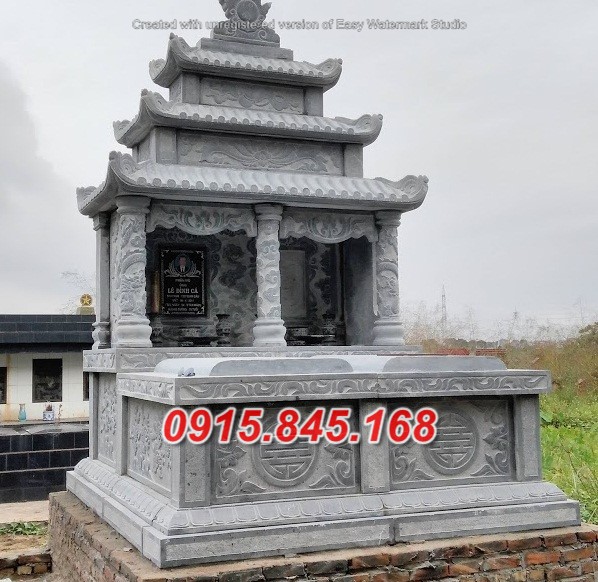 14+ mẫu mộ ba mái đá xanh nguyên khối đẹp bán vĩnh phúc