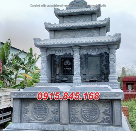 14+ mẫu mộ ba mái đá xanh nguyên khối đẹp bán vĩnh phúc