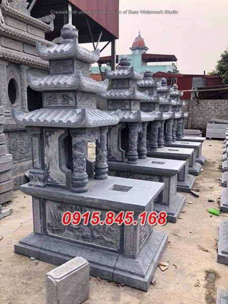 14+ mẫu mộ ba mái đá xanh nguyên khối đẹp bán vĩnh phúc