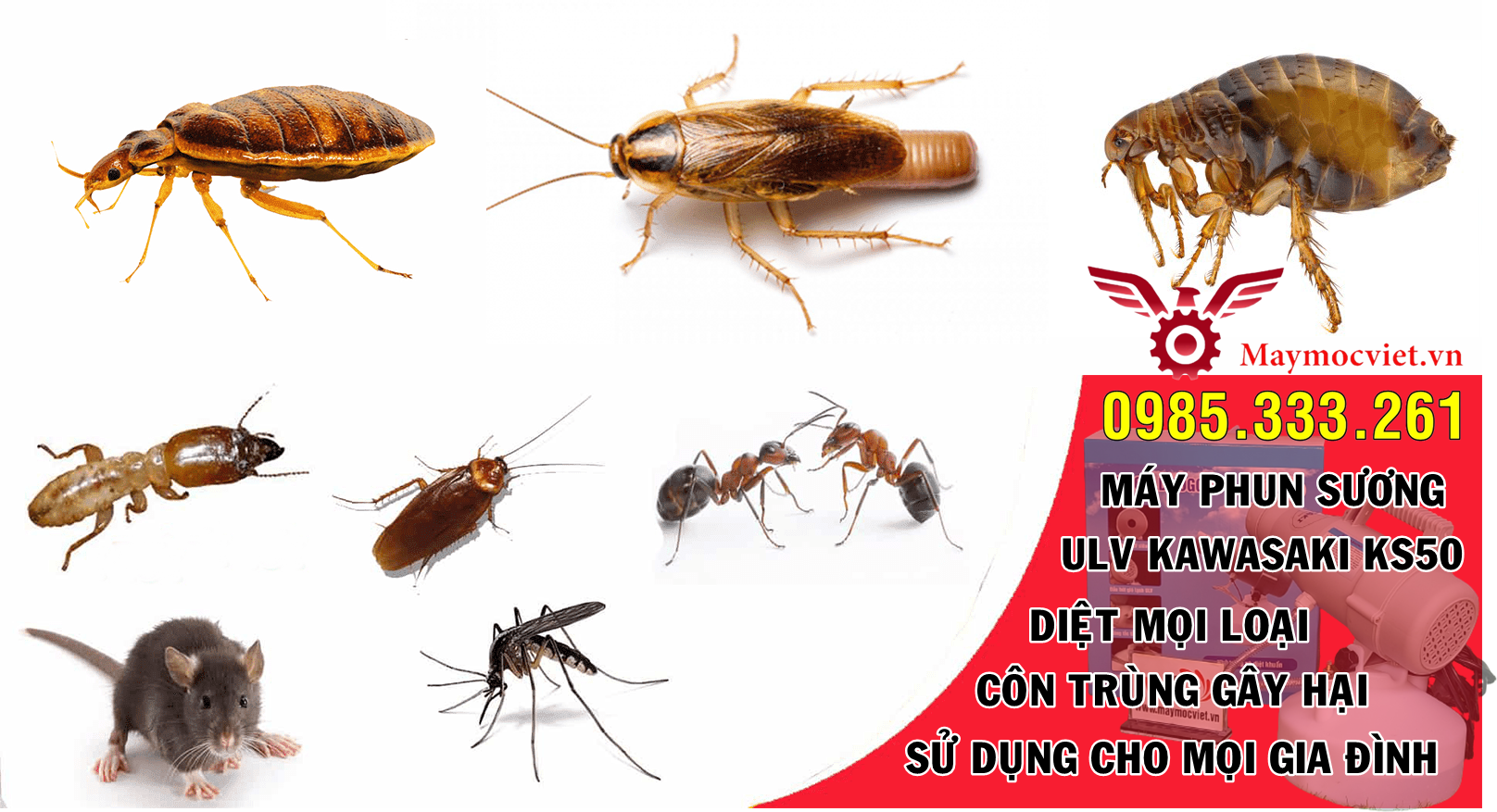 Máy phun sương ULV KAWASAKI KS50 Diệt Mọi Loại Côn Trùng Gây Hại