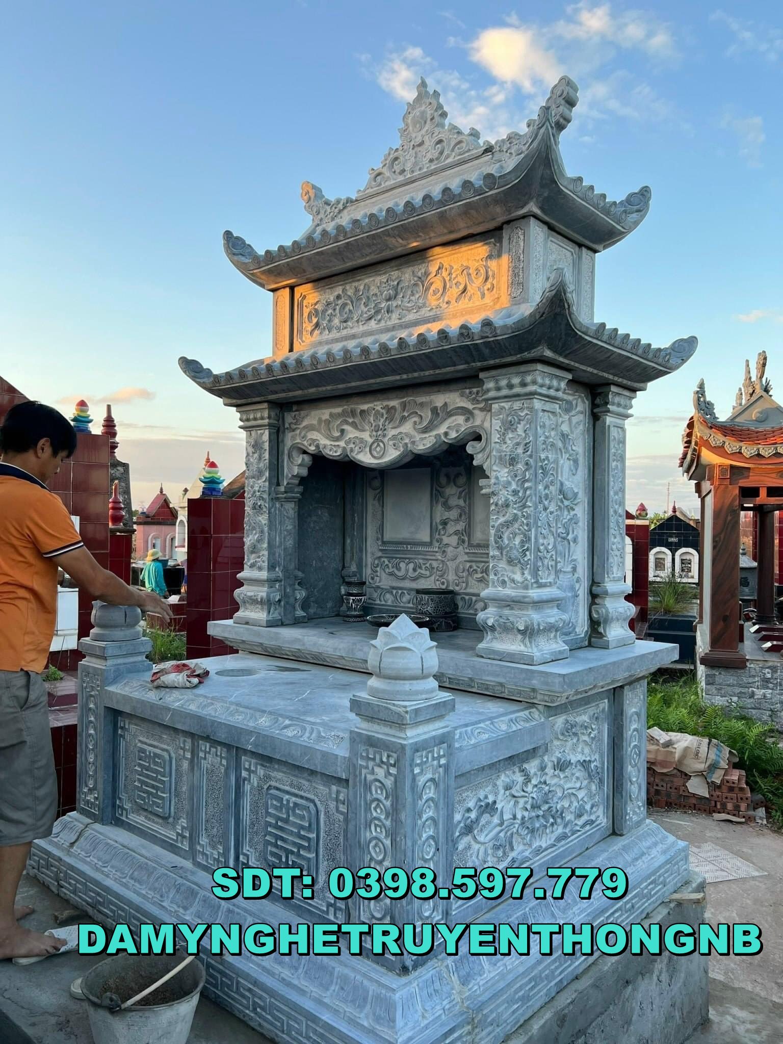lắp đặt mộ đôi đá đẹp tại kim thành hải dương 2023