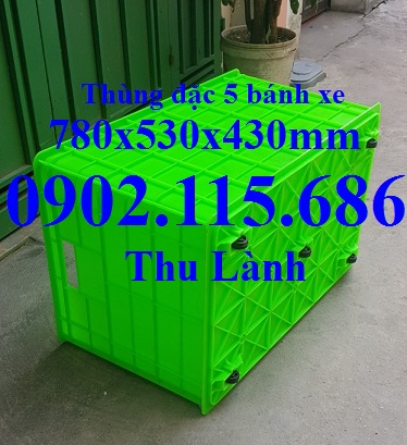 Thùng nhựa giao ship hàng, thùng nhựa 5 bánh xe