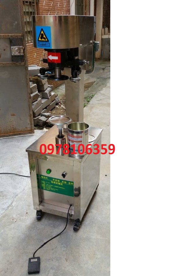 Máy viền mí lon sữa, máy ghép mó lon thiếc, máy viên mí lon cá hộp