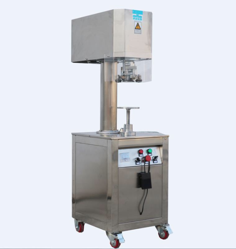 Máy viền mí lon sữa, máy ghép mó lon thiếc, máy viên mí lon cá hộp