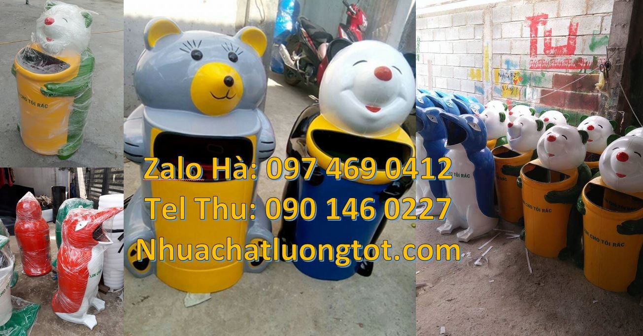 thùng rác hình con chim cánh cụt,sọt rác hình con gấu,thùng rác con th