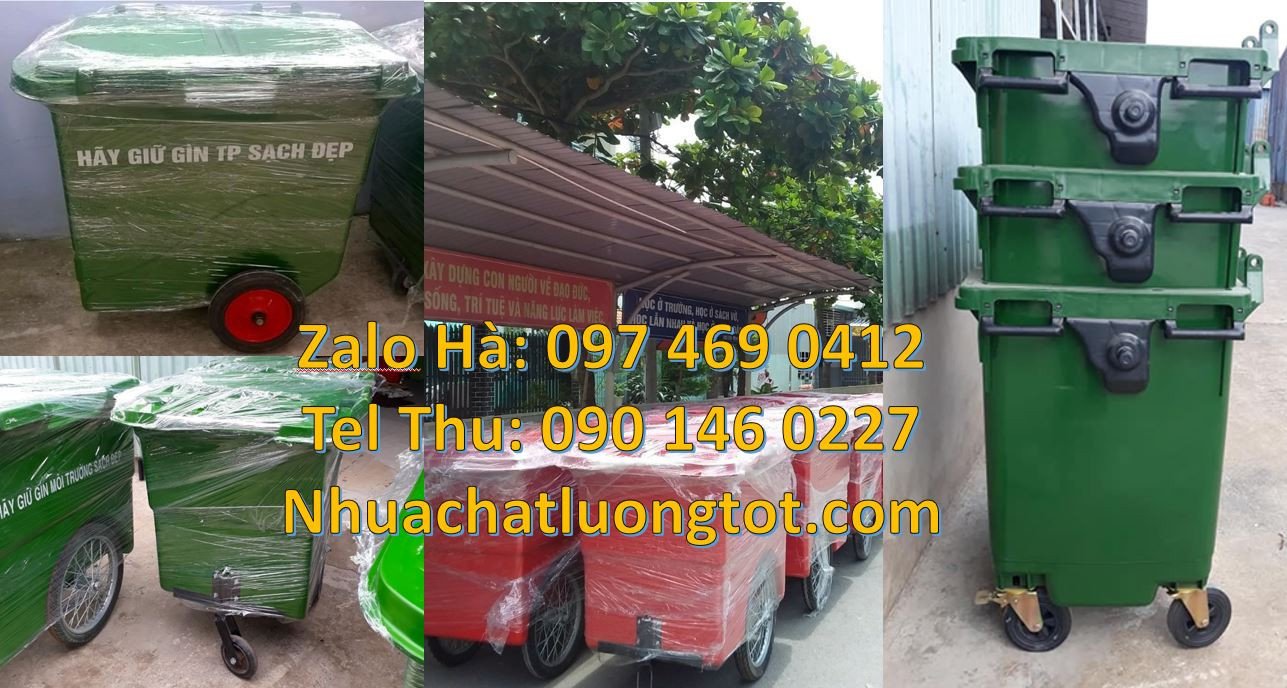 xe thu gom rác 660l, xem thu gom rác công nghiệp 660l bánh hơi giá rẻ