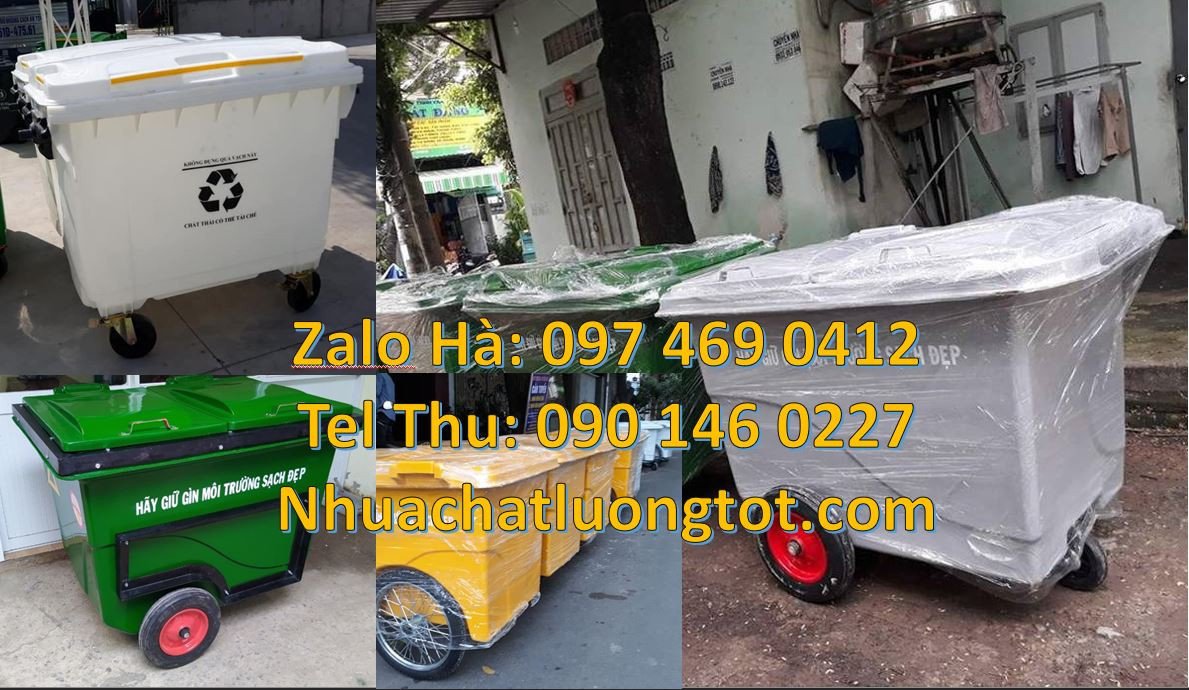 xe thu gom rác 660l, xem thu gom rác công nghiệp 660l bánh hơi giá rẻ