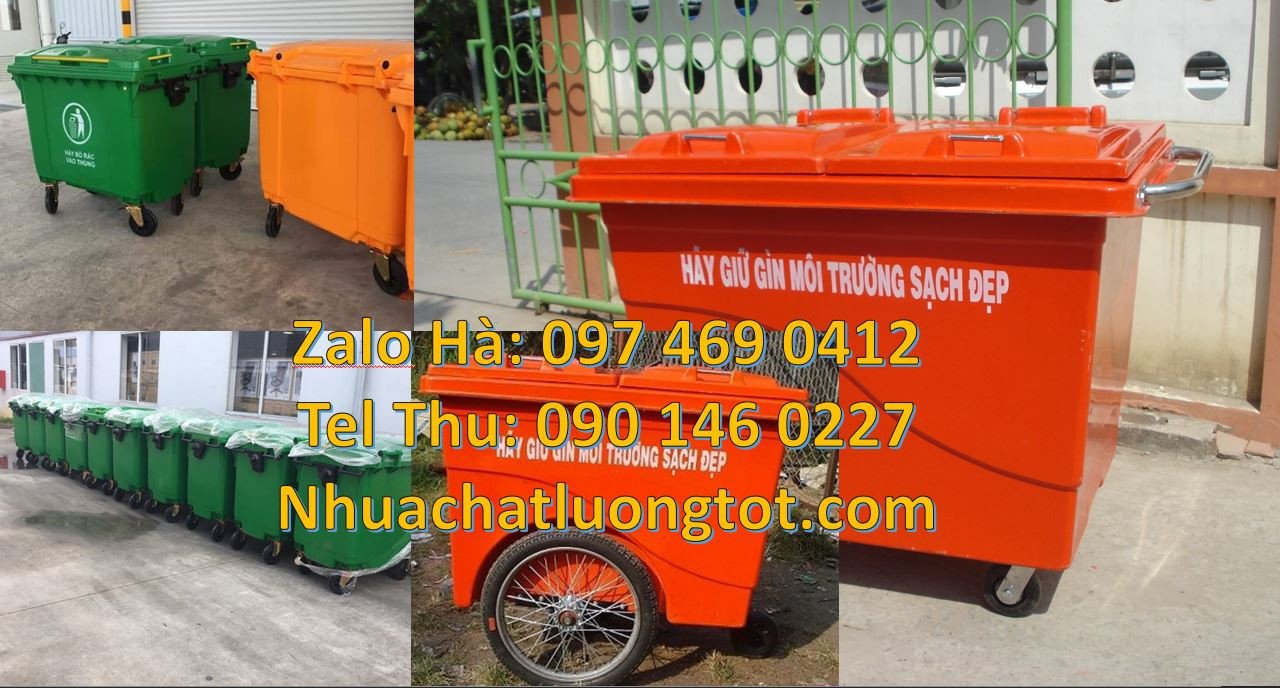 xe thu gom rác 660l, xem thu gom rác công nghiệp 660l bánh hơi giá rẻ