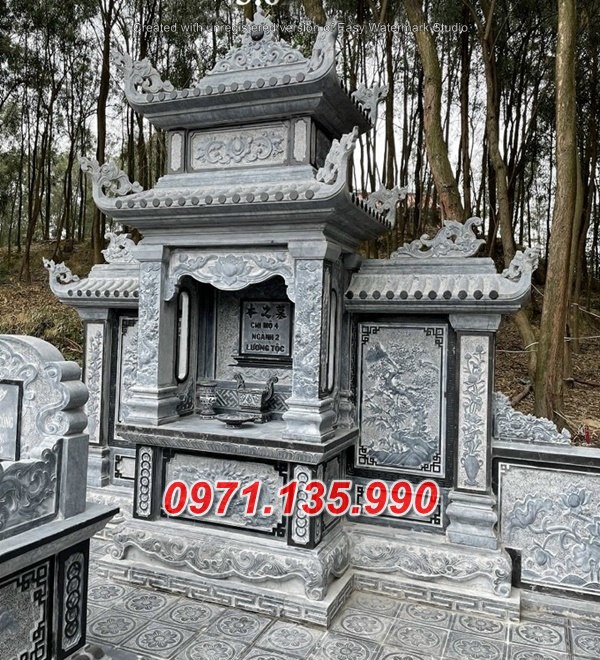 Mẫu lăng mộ đá khối xanh đẹp bán tại bình dương bình phước lăng thờ đá