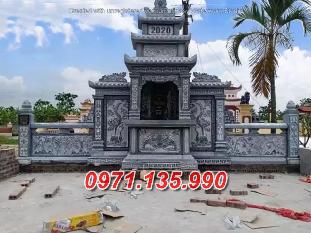 Mẫu lăng mộ đá khối xanh đẹp bán tại bình dương bình phước lăng thờ đá