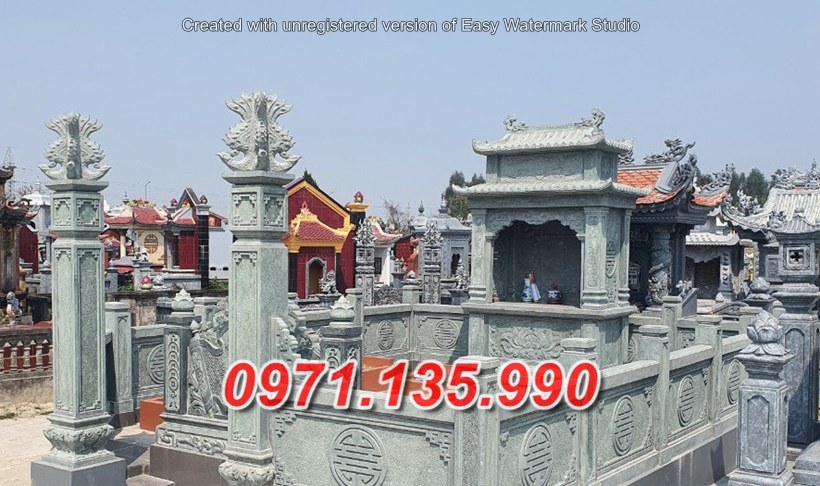 Mẫu lăng mộ đá khối xanh đẹp bán tại bình dương bình phước lăng thờ đá
