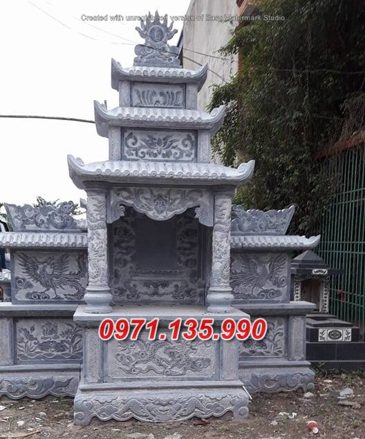 Mẫu lăng mộ đá khối xanh đẹp bán tại bình dương bình phước lăng thờ đá