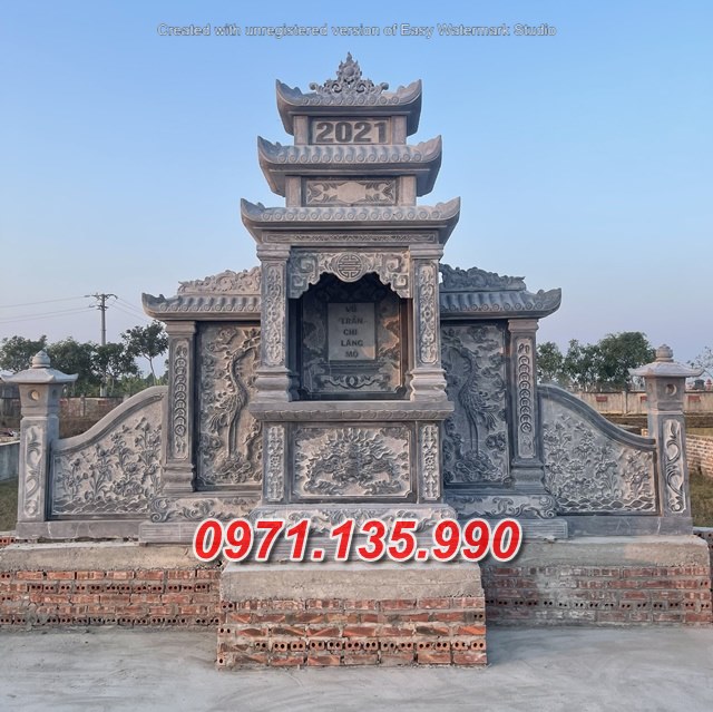 Mẫu lăng mộ đá khối xanh đẹp bán tại bình dương bình phước lăng thờ đá
