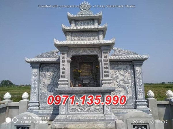 Mẫu lăng mộ đá khối xanh đẹp bán tại TP HCM Sài Gòn - lăng thờ