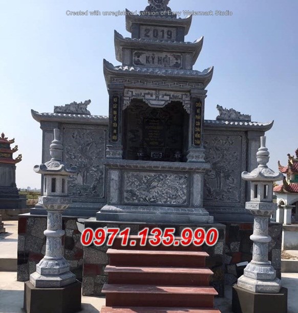 Mẫu lăng mộ đá khối xanh đẹp bán tại TP HCM Sài Gòn - lăng thờ