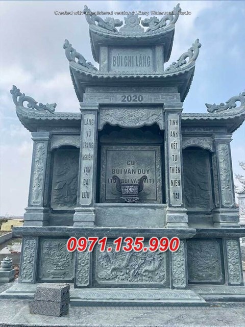 Mẫu lăng mộ đá khối xanh đẹp bán tại TP HCM Sài Gòn - lăng thờ