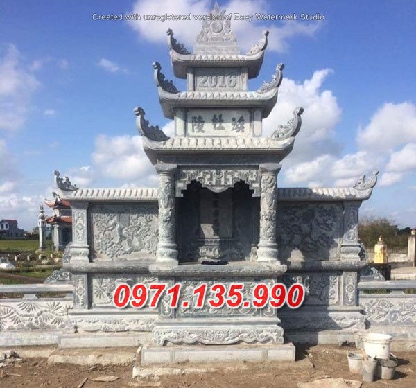 Mẫu lăng mộ đá khối xanh đẹp bán tại TP HCM Sài Gòn - lăng thờ