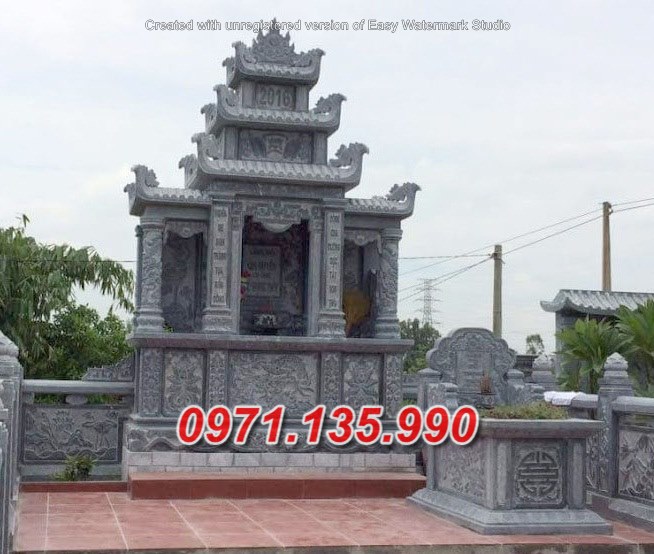 Mẫu lăng mộ đá khối xanh đẹp bán tại TP HCM Sài Gòn - lăng thờ