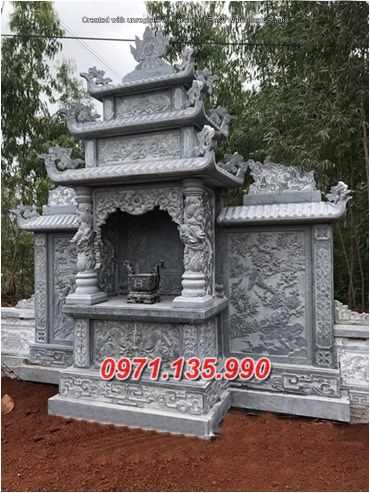 Mẫu lăng mộ đá khối xanh đẹp bán tại Sài Gòn Lâm đồng - lăng thờ đá