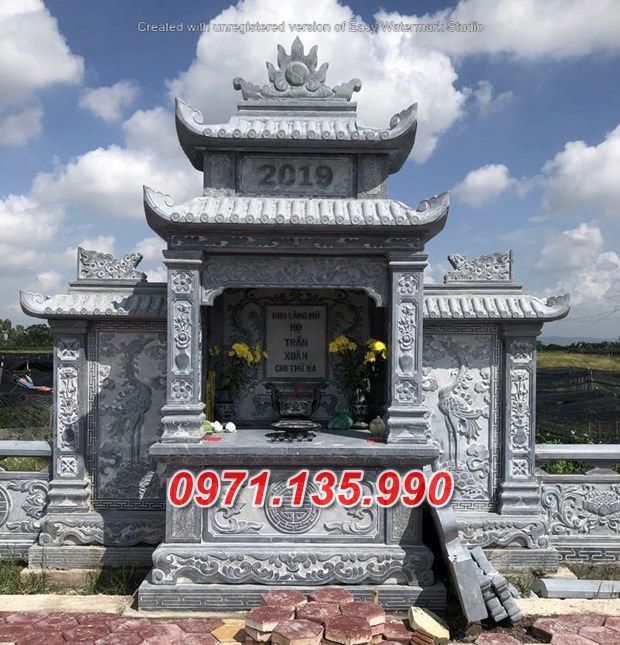 Mẫu lăng mộ đá khối xanh đẹp bán tại Sài Gòn Lâm đồng - lăng thờ đá