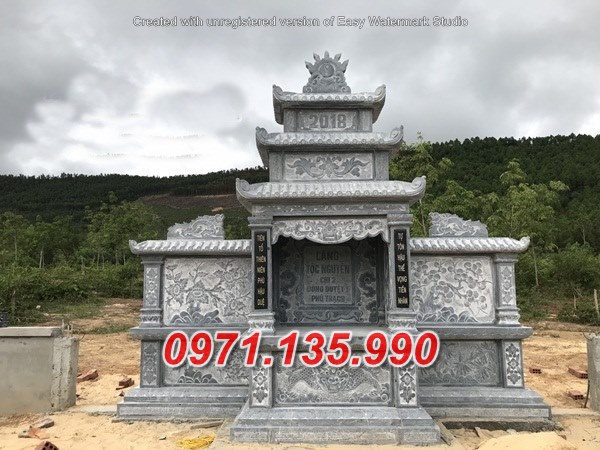 Mẫu lăng mộ đá khối xanh đẹp bán tại Sài Gòn Lâm đồng - lăng thờ đá