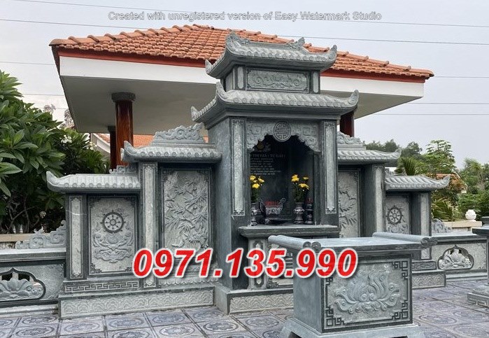 Mẫu lăng mộ đá khối xanh đẹp bán tại gia lai TP hcm - lăng thờ đá