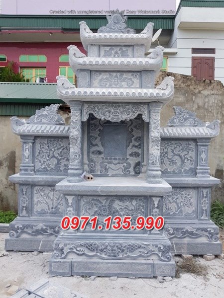 Mẫu lăng mộ đá khối xanh đẹp bán tại gia lai TP hcm - lăng thờ đá