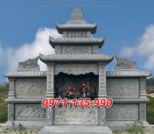 Mẫu lăng mộ đá khối xanh đẹp bán tại gia lai TP hcm - lăng thờ đá