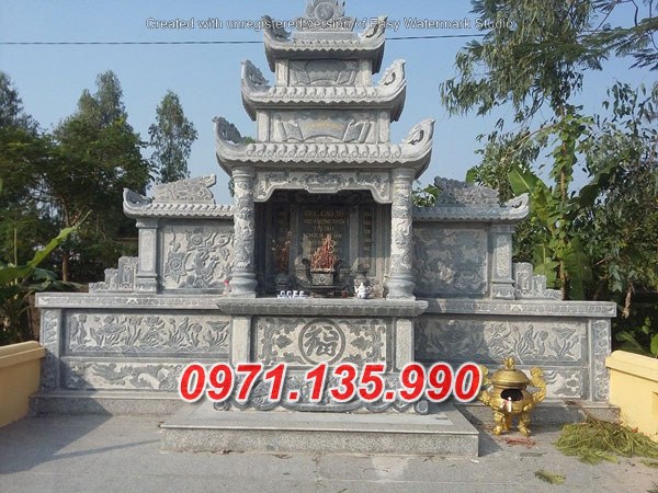 Mẫu lăng mộ đá khối xanh đẹp bán tại đắk lắk đắk nông - lăng thờ đá