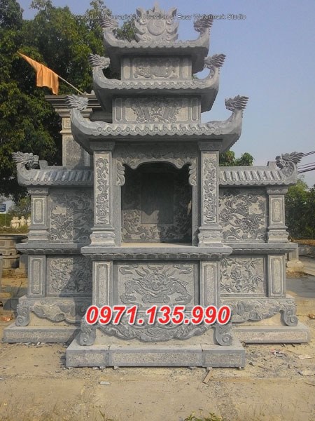 Mẫu lăng mộ đá khối xanh đẹp bán tại đắk lắk đắk nông - lăng thờ đá