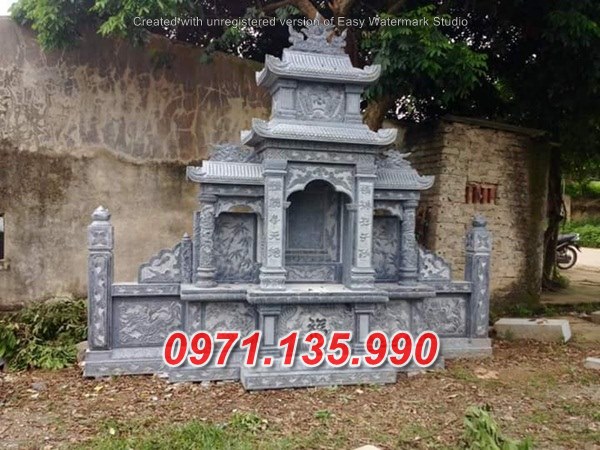 Mẫu lăng mộ đá khối xanh đẹp bán tại bình định kon tum lăng thờ đá