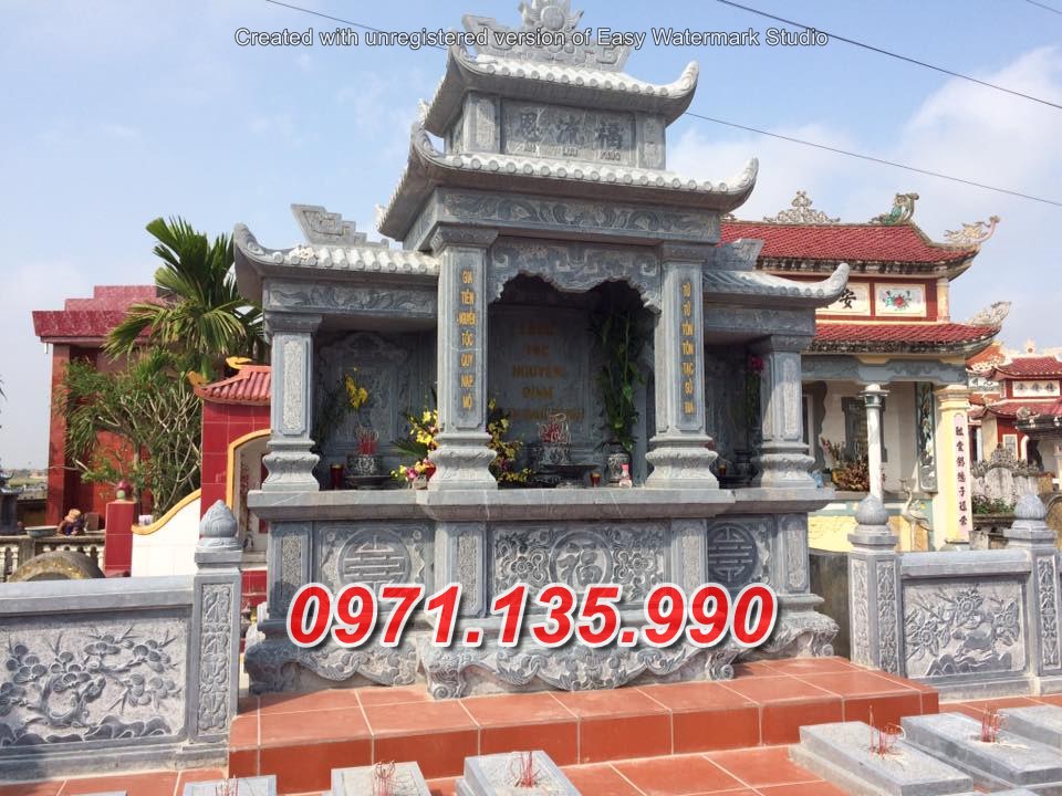 Mẫu lăng mộ đá khối xanh đẹp bán tại bình định kon tum lăng thờ đá