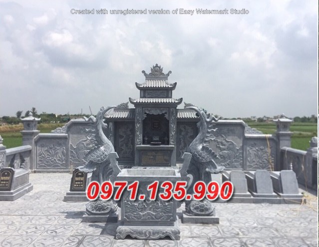 Mẫu lăng mộ đá khối xanh đẹp bán tại bình định kon tum lăng thờ đá