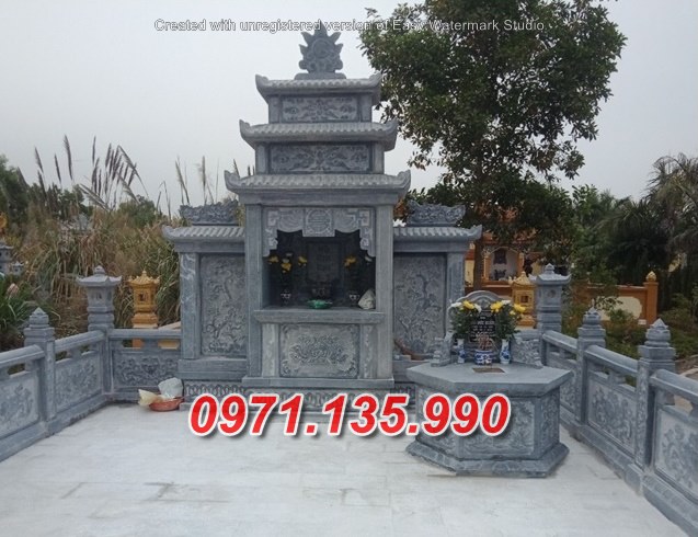 Mẫu lăng mộ đá khối xanh đẹp bán tại bình định kon tum lăng thờ đá