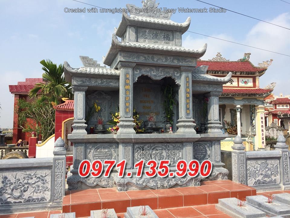 Mẫu lăng mộ đá khối xanh đẹp bán tại Nghệ An Hà Tĩnh - lăng thờ đá
