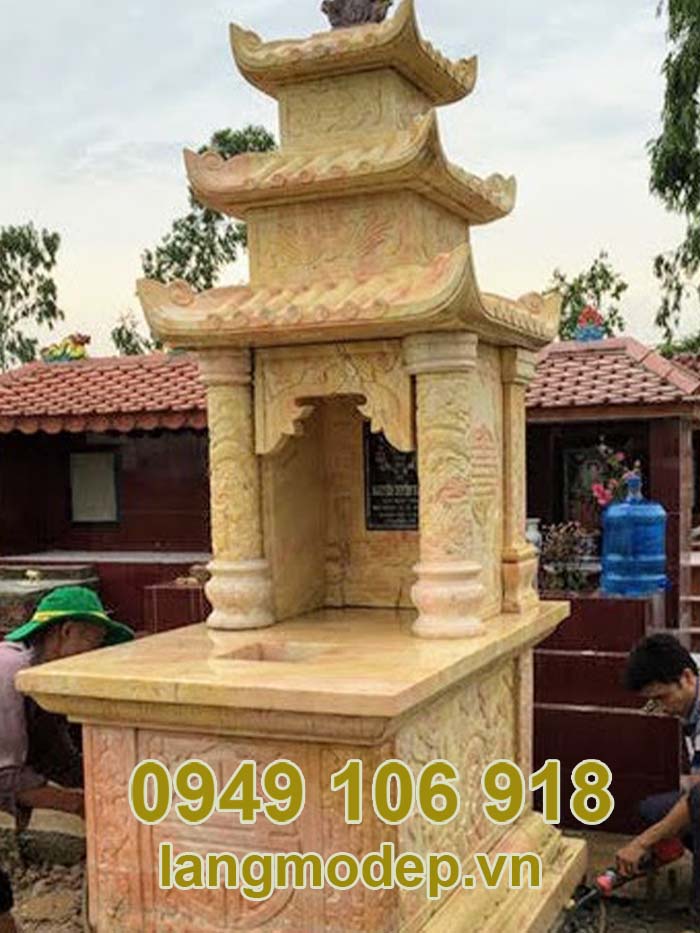 Mẫu xây mộ để tro cốt hài cốt bằng đá 2023