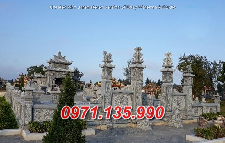Khuôn viên lăng mộ đá đẹp bán tại quảng bình quảng trị nghĩa trang đá
